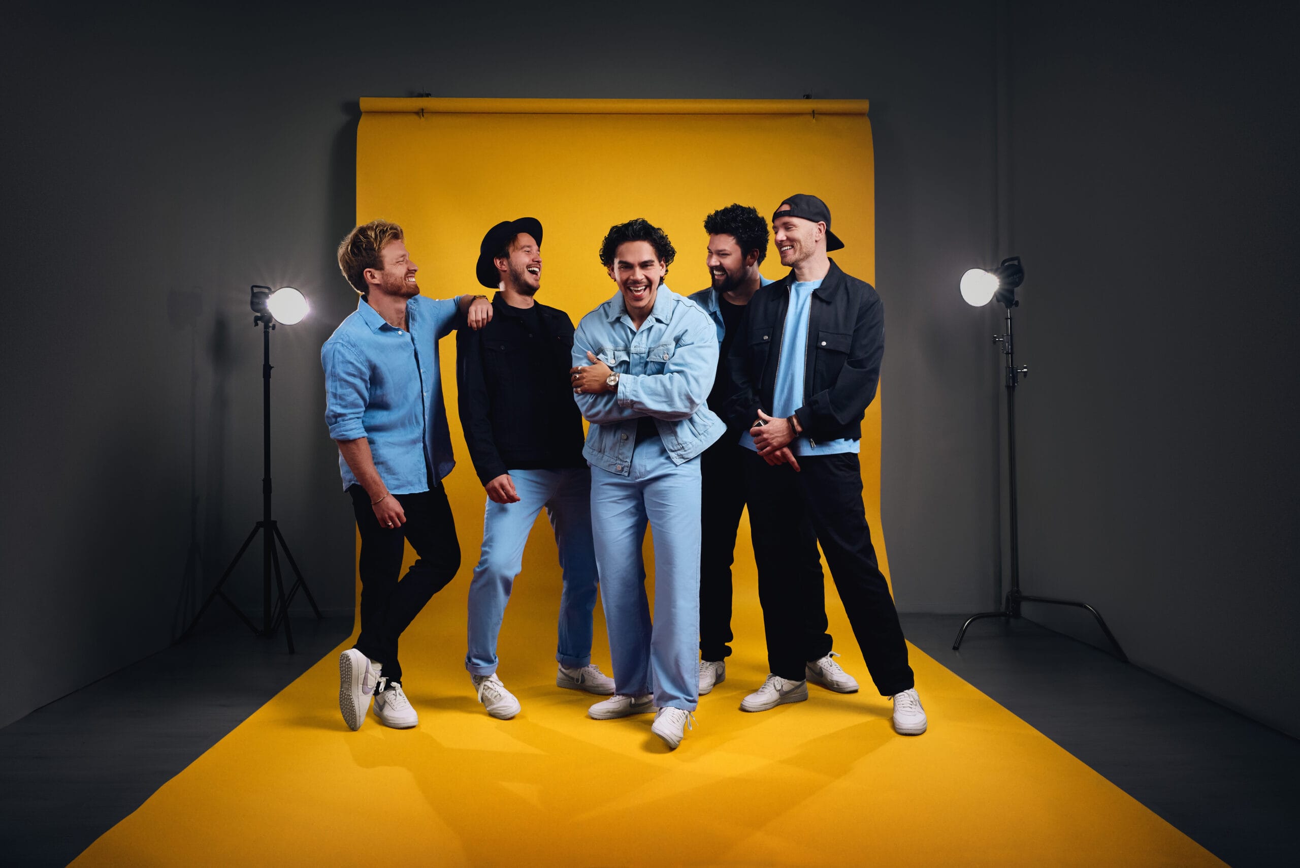 De persfoto van de coverband Baby Blue, die nu ook bij XPLO te boeken is.
